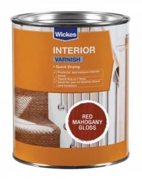 Wickes Quick Drying Interior Varnish - Red Mahogany Gloss 750ml