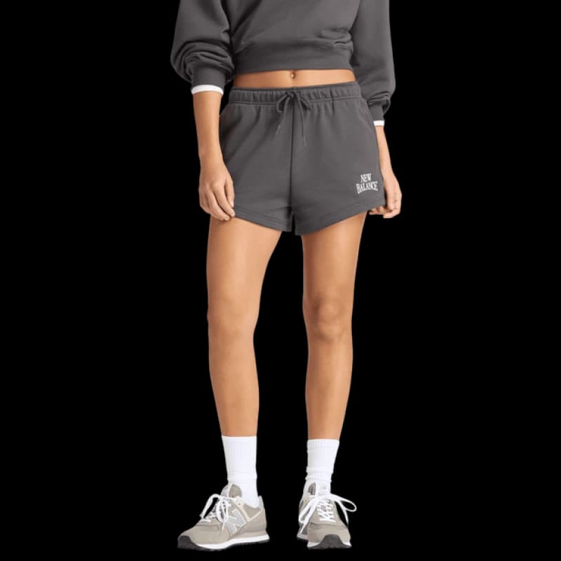 New Balance Terry|Trackside Women Shorts - Black - Size S - Cotton Jersey