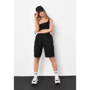 Missguided Basic One Shoulder Ribbed Cami - Black