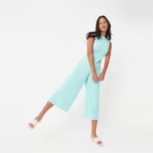 Missguided Neck Culotte Ditsy Floral - Blue