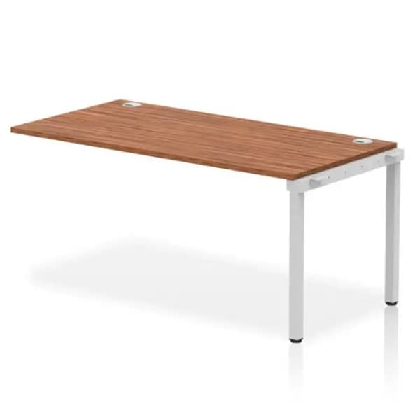 Impulse Bench Impulse Bench Single Row Ext Kit 1600 Silver Frame Office Bench Desk Walnut IMBSXT16WNTS
