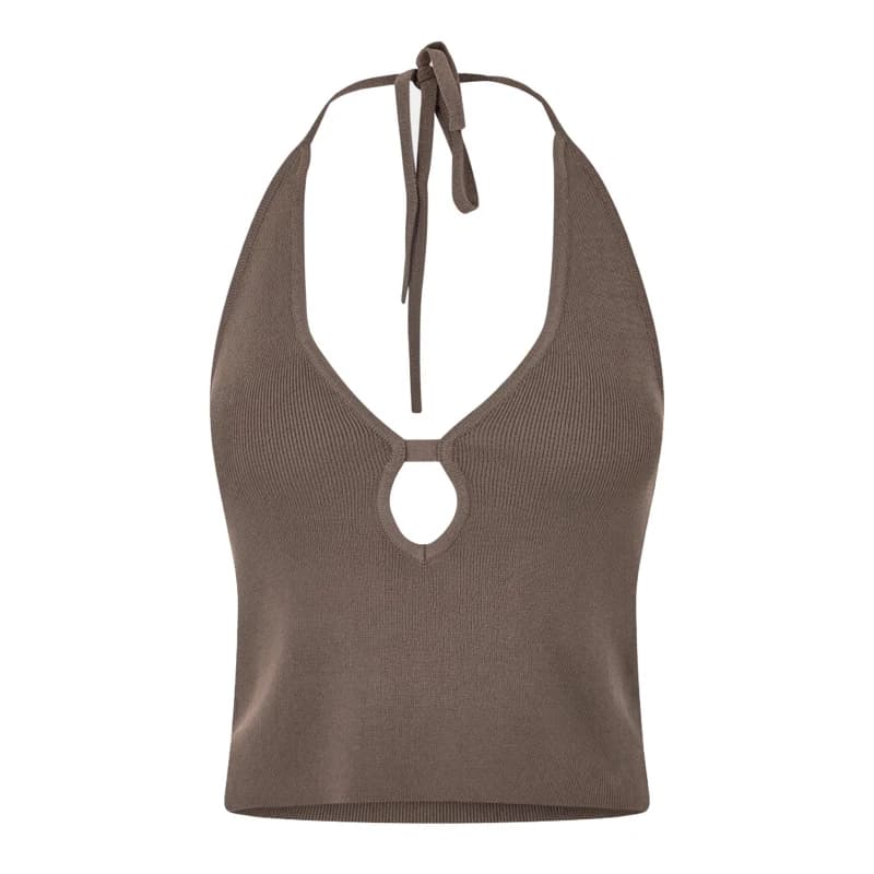 Jack Wills Cut Out Knit Top - Brown Brown 8