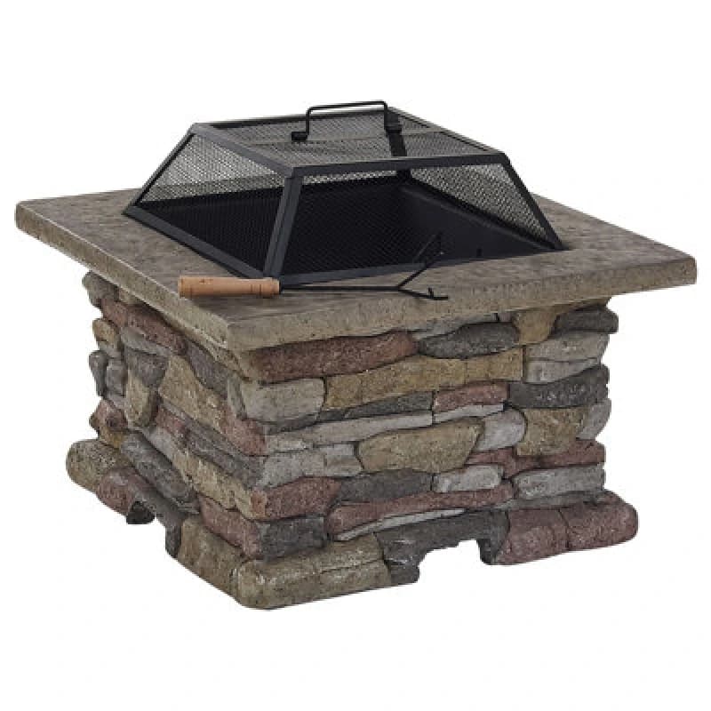Beliani Grill Fire Pit Kelud Concrete Grey