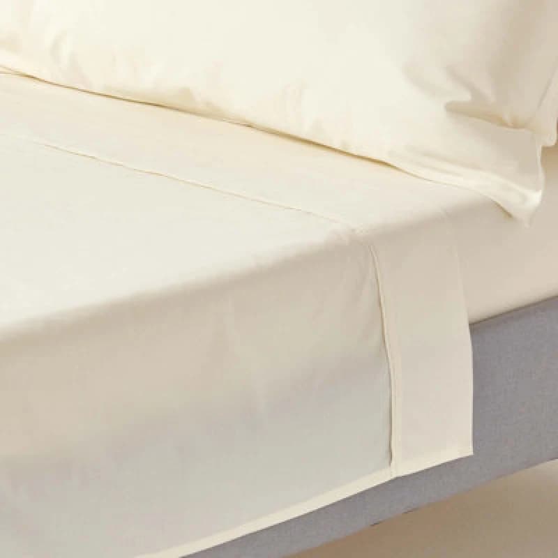 Homescapes Cream Egyptian Cotton Flat Sheet 200 Tc, Single