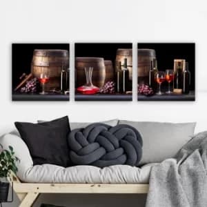 P141190 Multicolor Decorative Canvas Painting (3 Pieces)