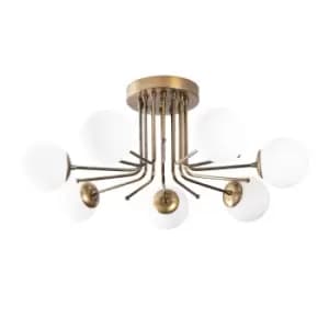 Model 12 Deco 7-light Ceiling Lamp Golden
