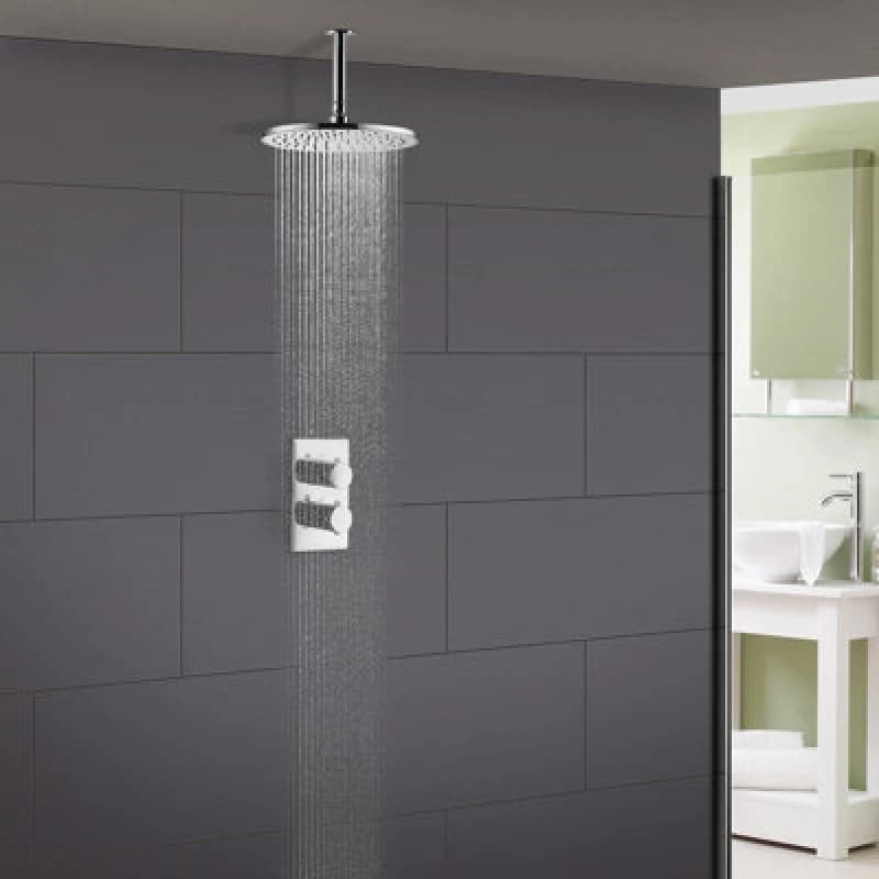 Lily 2 Dial 1 Way Round Set - Ceiling Mounted Head