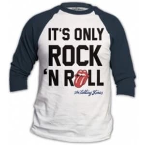 Rolling Stones Only Rock n Roll Mens White Raglan: Medium