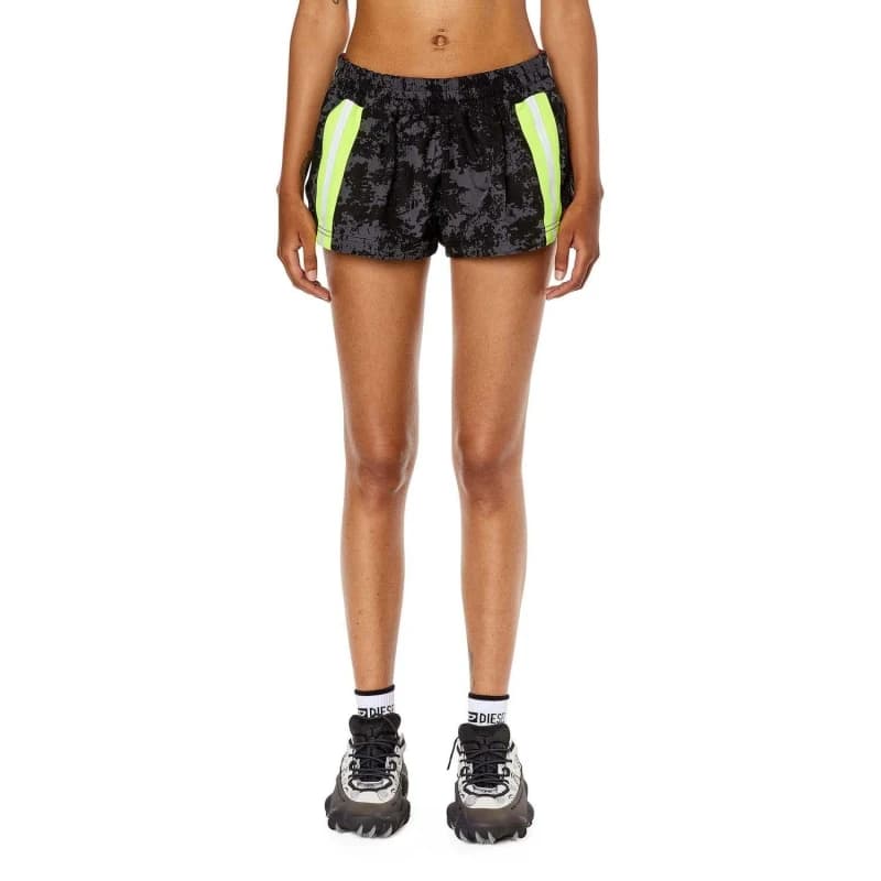 Diesel AWWB-Lillian-WT35 Mini Shorts Grey Black female S
