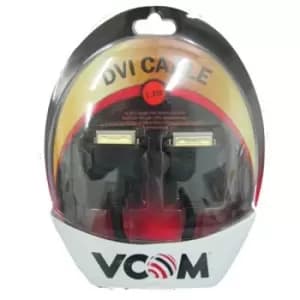 VCOM DVI-D (M) to DVI-D (M) 1.8m Black Retail Packaged Display Cable