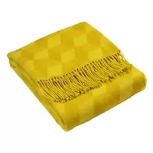 Aspect Geometric Fringed Throw Ochre