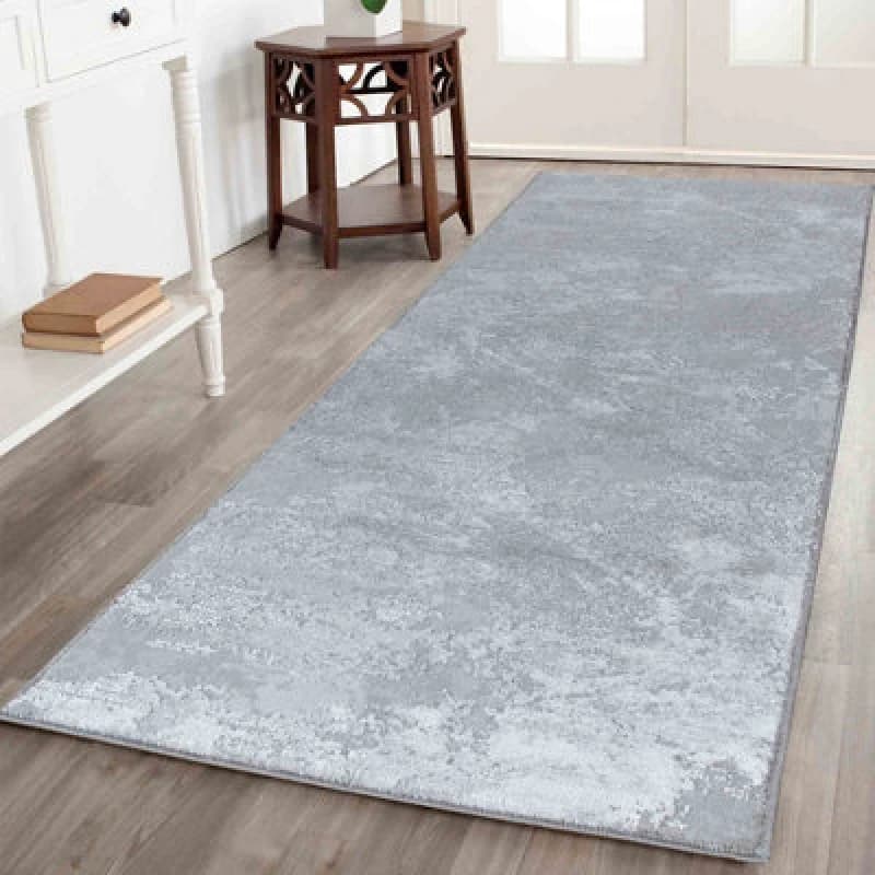 Modern Abstract Sprayed Grunge Texture Area Rugs Grey 60X220 Cm