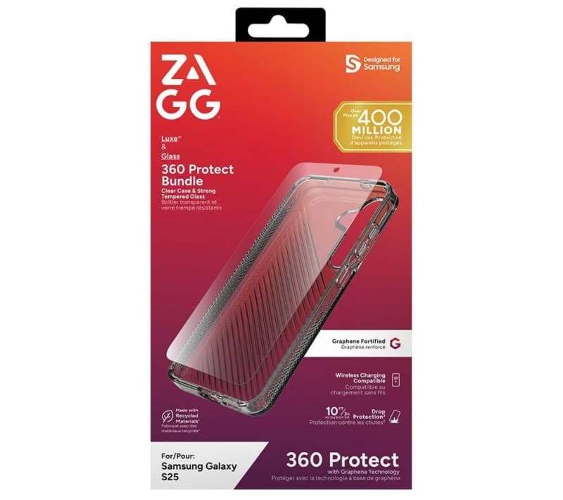 ZAGG Galaxy S25 Luxe Case & Screen Protector Bundle, Clear 840390348227