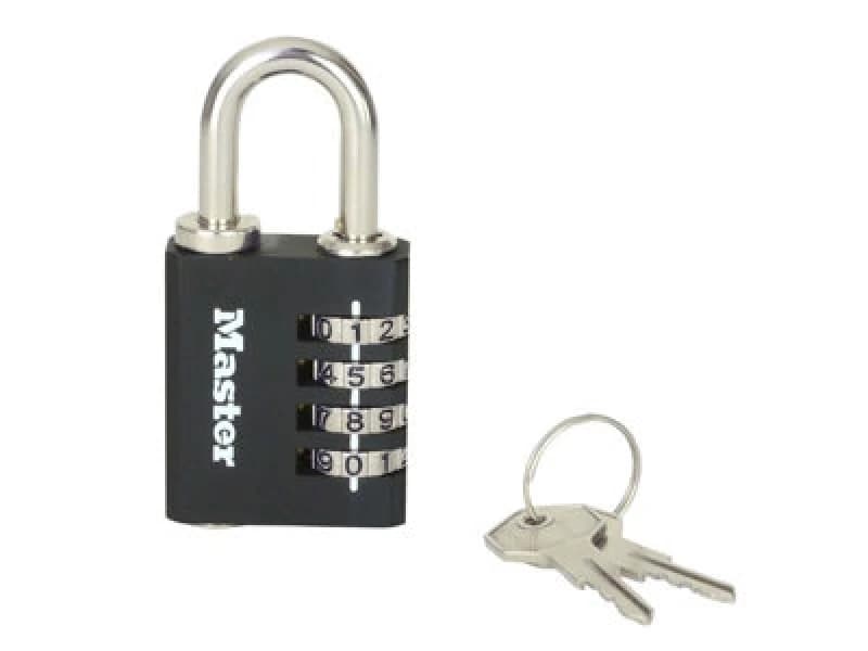 Master Lock Indoor Combination Padlock with Override Key Black