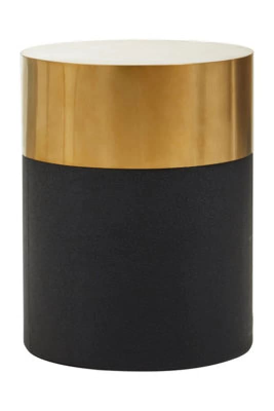 Orsina Round Black Shagreen Stool