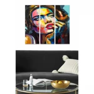 MDF591553301 Multicolor Decorative MDF Painting (3 Pieces)