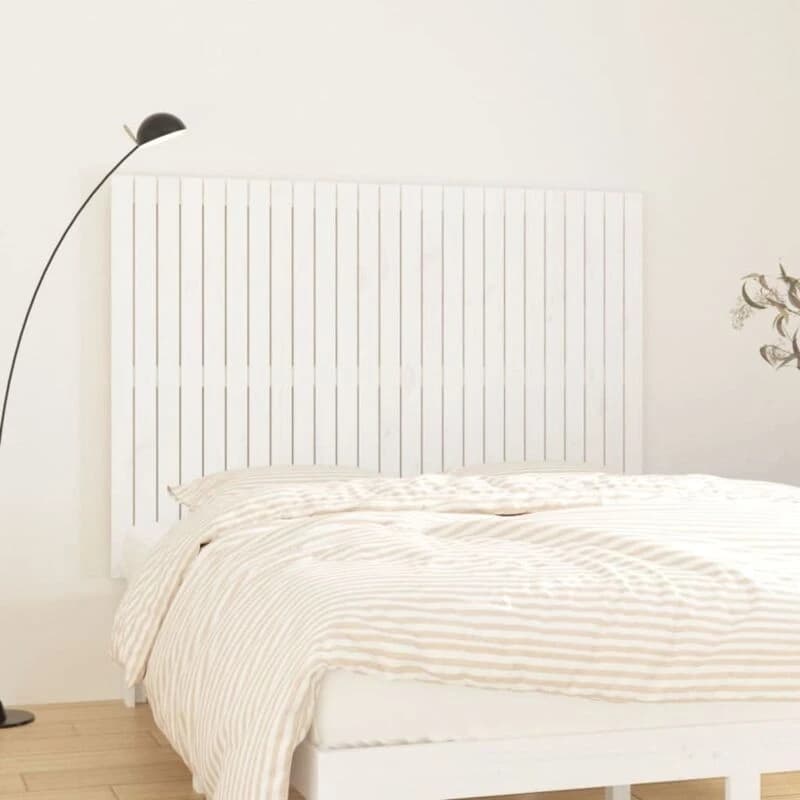 Vidaxl Wall Headboard White 159.5X3X110 Cm Solid Wood Pine, White 824949