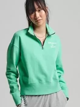 Superdry Code Core Sport Half - Mint Green, Size 14, Women