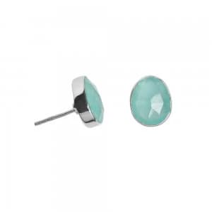 Juvi Designs Sterling silver boho oval stud Blue