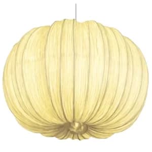Pumpkin Spherical Pendant Ceiling Light Cream Silk