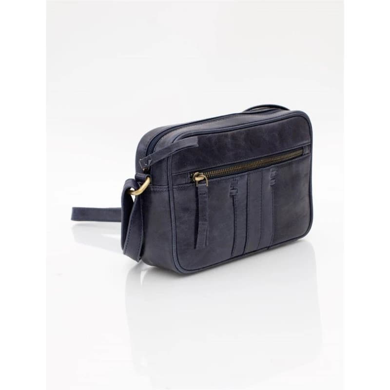 PRIMEHIDE 'Arizona' Leather Camera Style Bag Navy