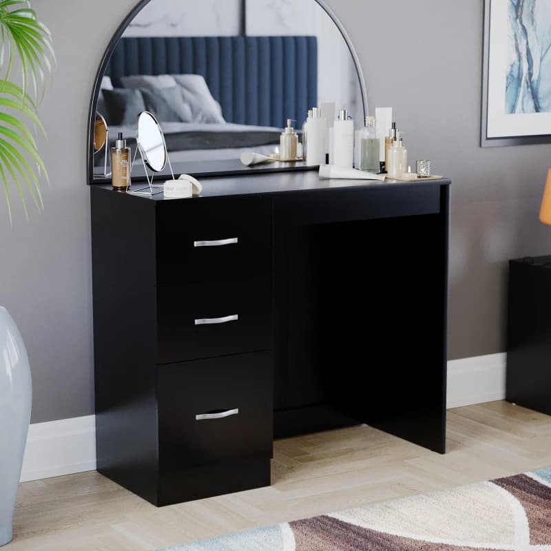 Lassic Vida Designs Riano 3 Drawer Dressing Table Black unisex 3 Drawer
