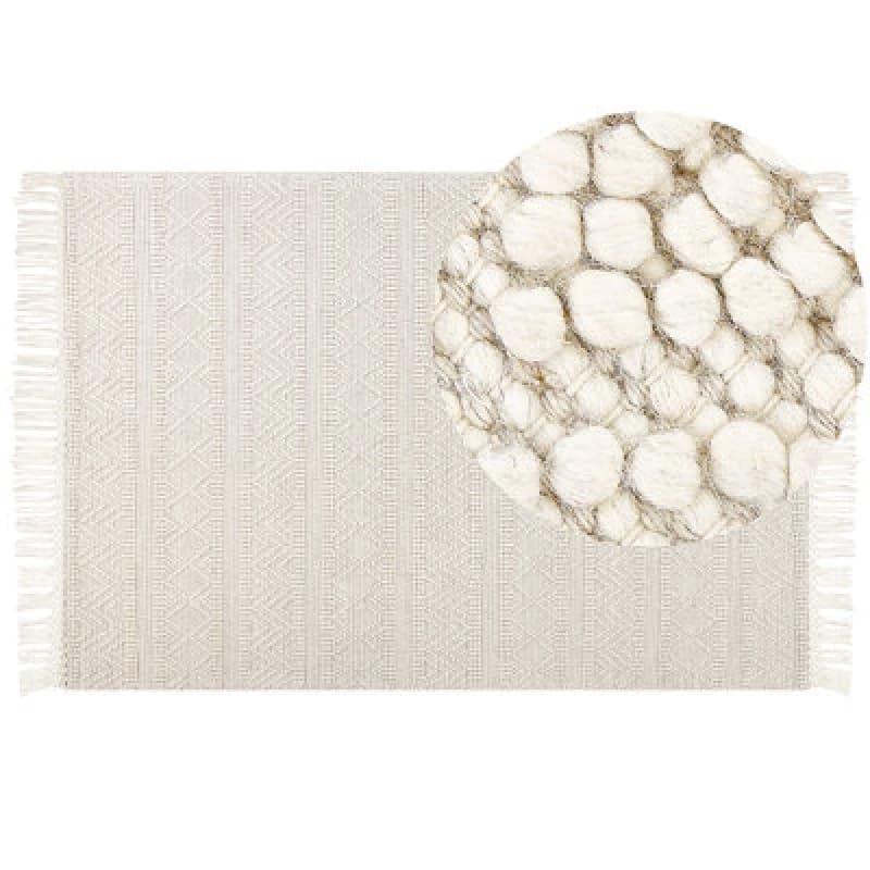 Beliani Rug Pertek Beige 160 X 230 Cm Wool