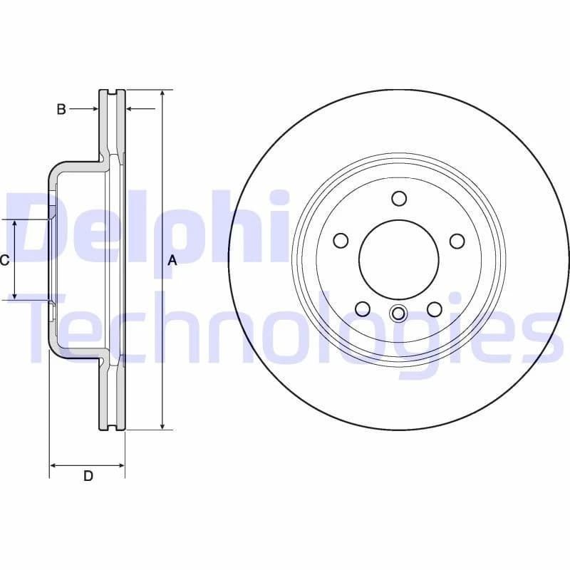 DELPHI Brake disc DELPHI BG9162C