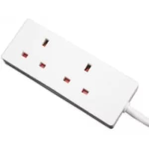 5m White 2 way White Power Extension Socket 13amp plug