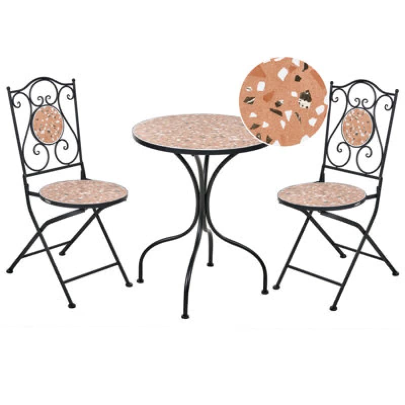 Beliani Bistro Set Folding Adrano Metal Black