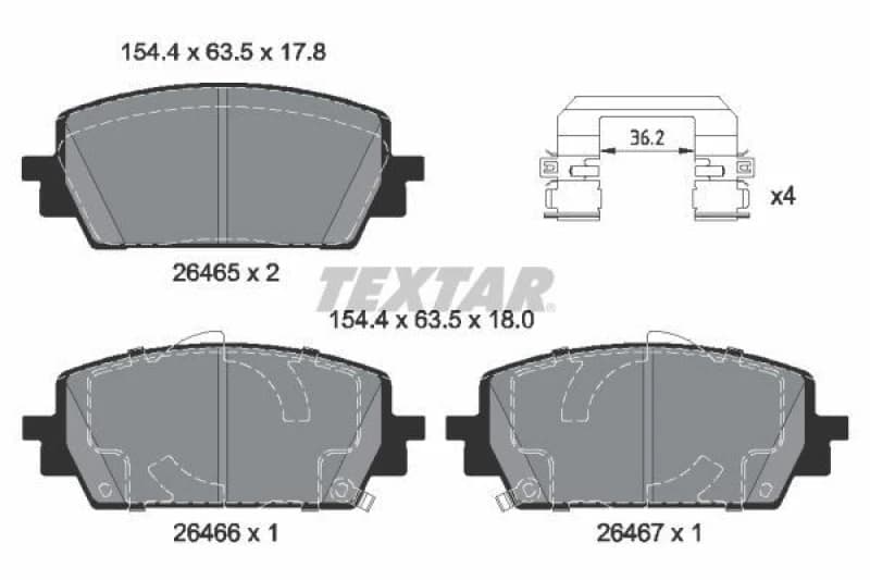 Brake pad set TEXTAR 2646501