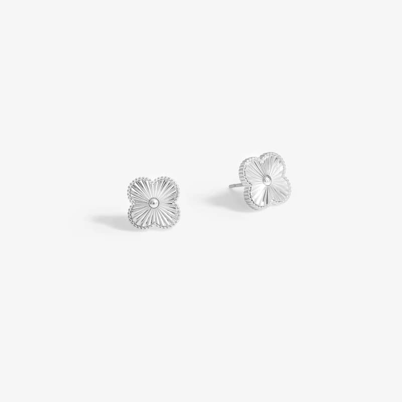 Jon Richard Silver Plated Dimaond Cut Stud Earrings Silver