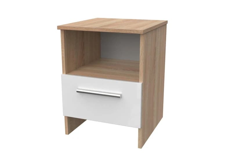 Ready Assembled 2 U Trent Bottom Drawer Lamp Table (Ready Assembled) White