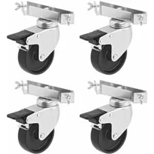Wheels for Transport Case 4 pcs - Silver - Proplus