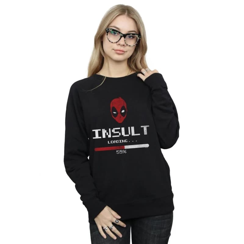Marvel Deadpool Insult Loading Sweatshirt Black female