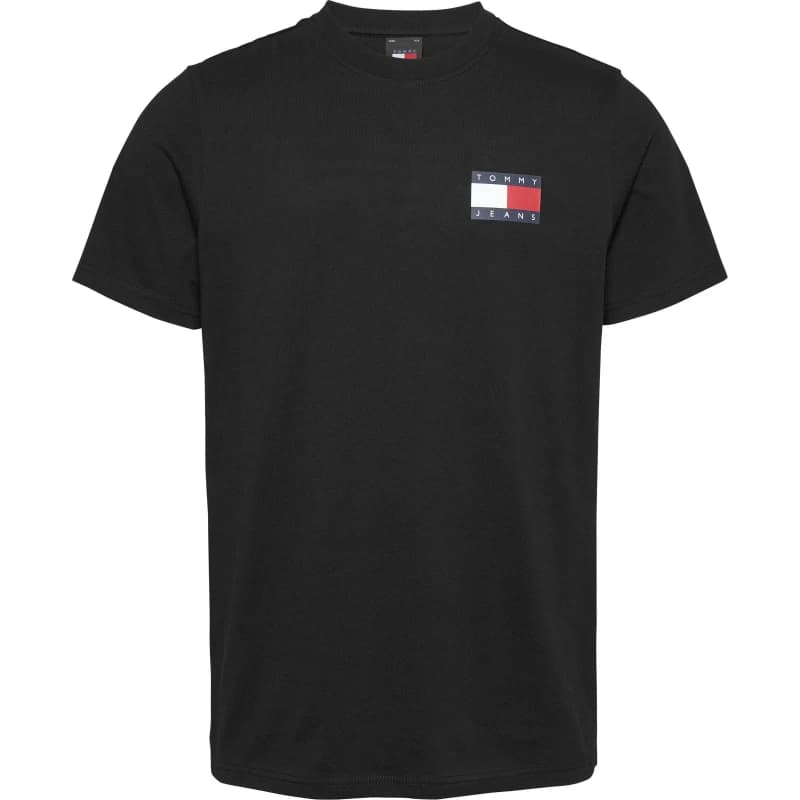 Tommy Jeans TJM SLIM ESSENTIAL FLAG TEE EXT - Black S