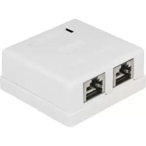 Delock 86269 Network outlet Flush mount Insert with main panel and frame CAT 6 2 ports White