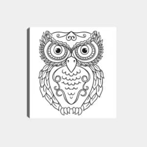 MANDALA09 White Black Decorative Canvas Painting