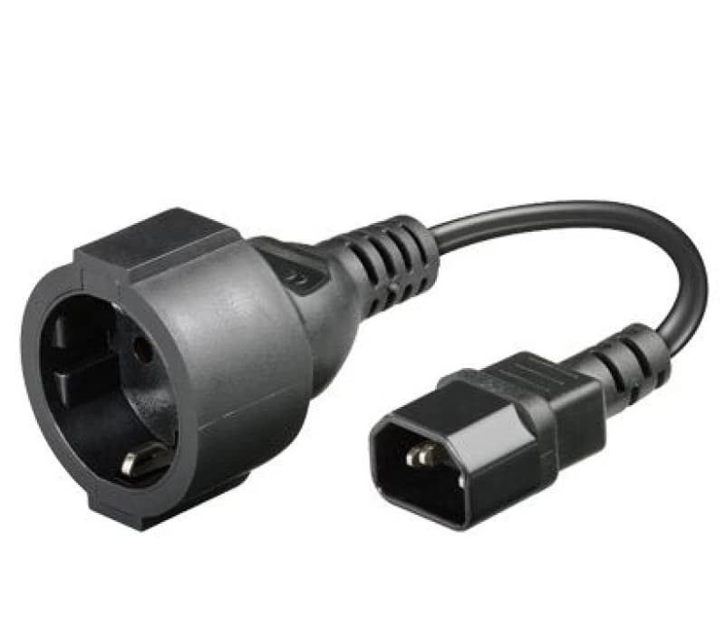Microconnect PE130075 power cable Black 0.23 m C14 coupler