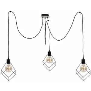 Keter Ruben Cluster Pendant Ceiling Light Wood, 3x E27