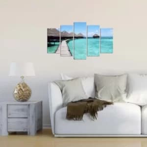 5PMX-048 Multicolor Decorative MDF Painting (5 Pieces)