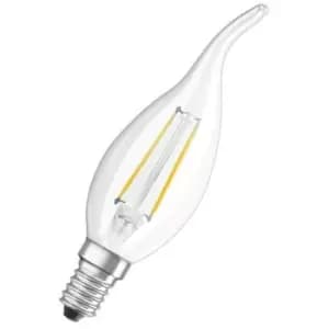 Led Candle 4W E14 Flame Tip Retrofit Classic Warm White Clear - Osram