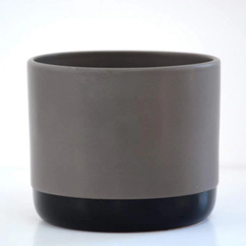 Thompson & Morgan Two-Tone Ceramic Grey-Black 10.5Cm Medium Pot