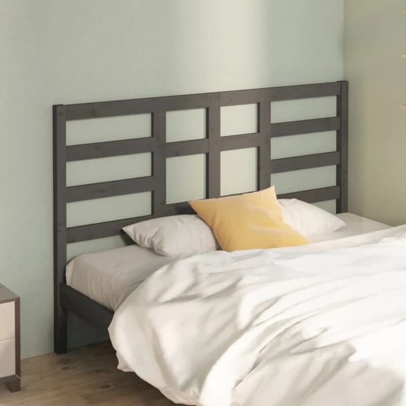 Vidaxl Bed Headboard Grey 166X4X104cm Solid Wood Pine, Grey 818152