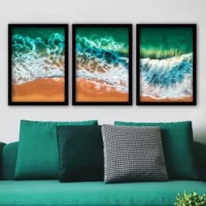 3SC31 Multicolor Decorative Framed Painting (3 Pieces)