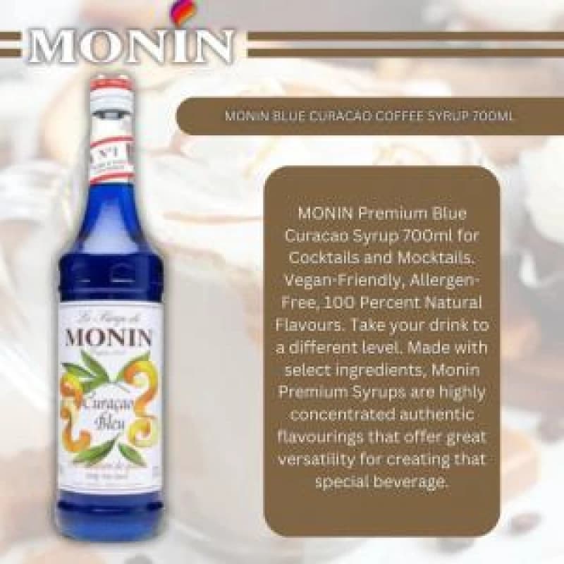 Monin Premium Blue Curacao Syrup 700ml