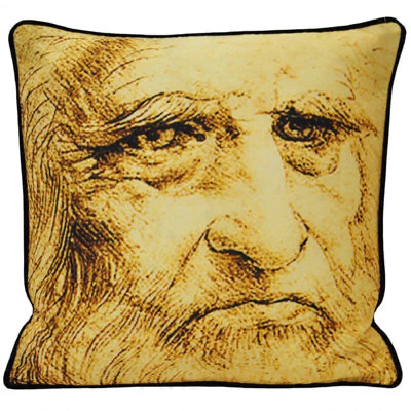 Paoletti Leonardo Self Portrait Printed Piped Cushion Multi