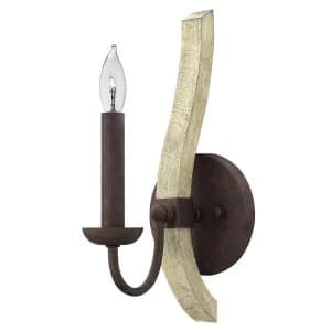 1 Light Indoor Candle Wall Light Iron Rust, E14