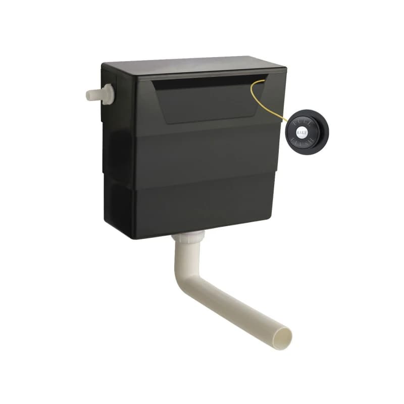 Balterley Water Saving Dual Flush Side Inlet Push Button Matt Black Black