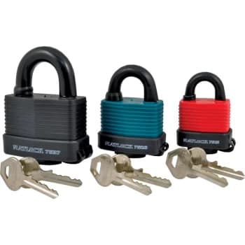 Laminated Red Steel Key Padlock - 45MM